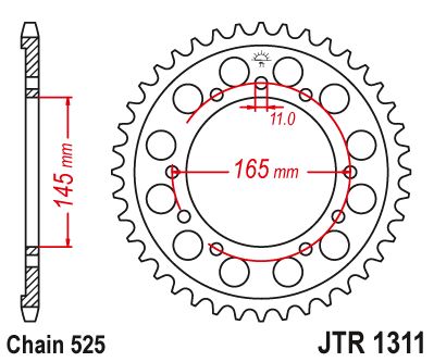 Звезда цепного привода JTR1332 40