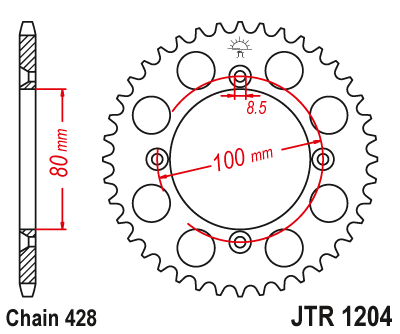 Звезда цепного привода JTR1204 50