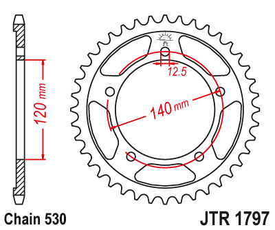 Звезда цепного привода JTR1797.41
