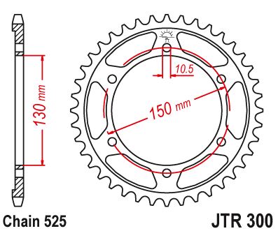 Звезда цепного привода JTR300 46