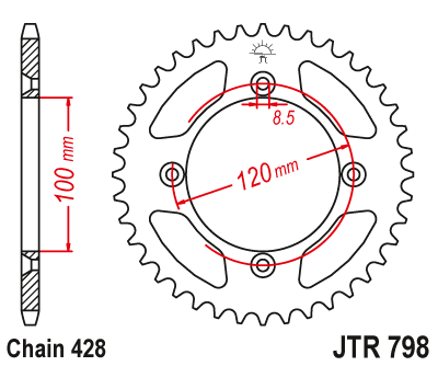 Звезда цепного привода JTR798.47