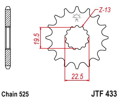 Звезда цепного привода JTF433 14