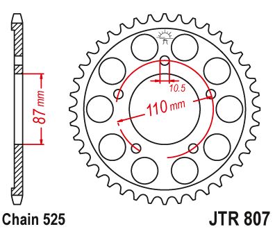 Звезда цепного привода JTR807 47