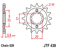 Звезда цепного привода JTF430 14