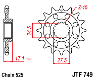  Звезда цепного привода JTF749 15