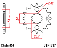  Звезда цепного привода JTF517 18
