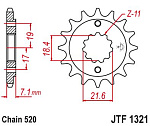Звезда цепного привода JTF1321 14