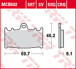 Тормозные колодки TRW MCB602SRT