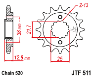  Звезда цепного привода JTF511 15