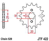  Звезда цепного привода JTF422 13