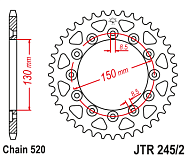  Звезда цепного привода JTR245/2 53