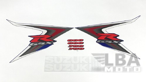 Комплект наклеек на пластик для мотоцикла Suzuki GSX-R600/750 08-10 Сине-Белый 1