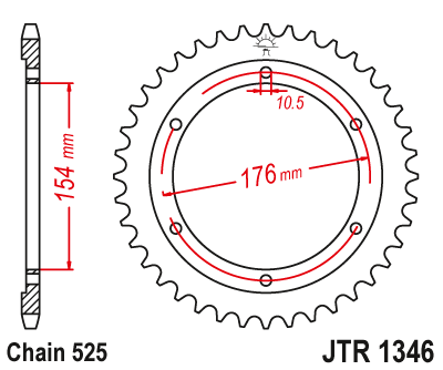Звезда цепного привода JTR1346 43
