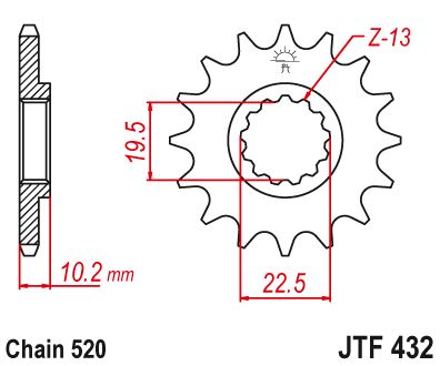 Звезда цепного привода JTF432 15sc