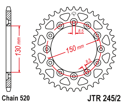 Звезда цепного привода JTR245/2.47