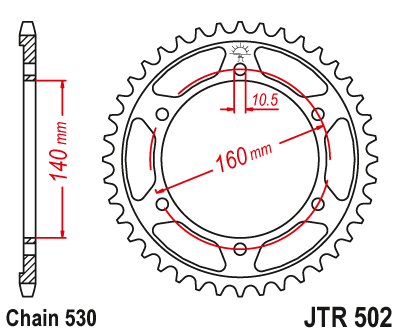 Звезда цепного привода JTR502 44