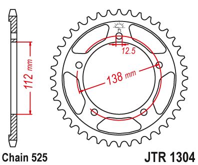 Звезда цепного привода JTR1304 44