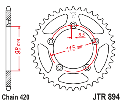 Звезда цепного привода JTR894.48
