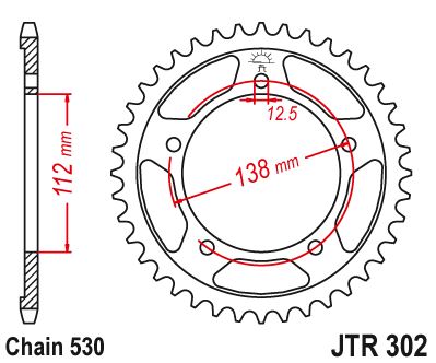 Звезда цепного привода JTR302 39