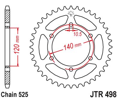 Звезда цепного привода JTR498 46