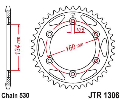 Звезда цепного привода JTR1306 43