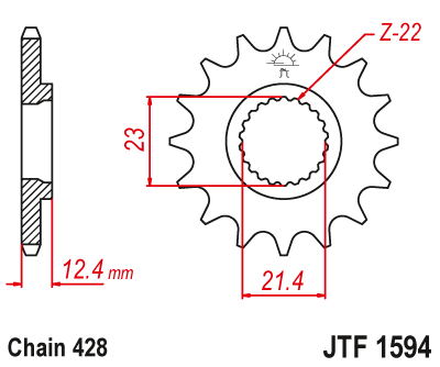 Звезда цепного привода JTF1594 15