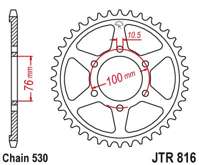 Звезда цепного привода JTR816 45
