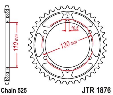 Звезда цепного привода JTR1876 43