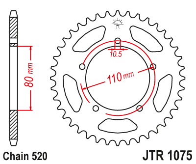 Звезда цепного привода JTR1075 36