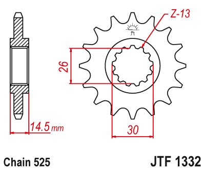 Звезда цепного привода JTF1332 16