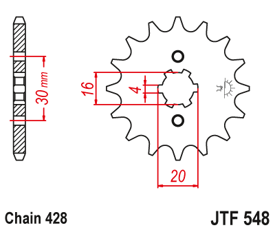 Звезда цепного привода JTF548.14