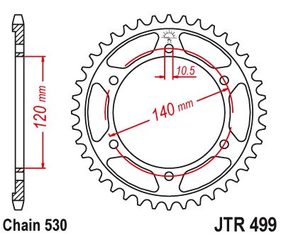 Звезда цепного привода JTR499 52