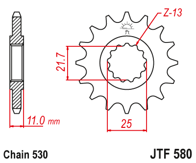 Звезда цепного привода JTF580.17