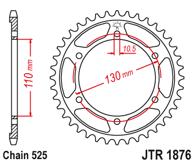 Звезда цепного привода JTR1876.44