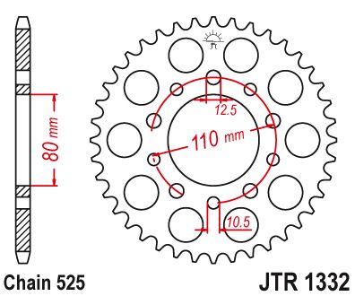 Звезда цепного привода JTR1332 45