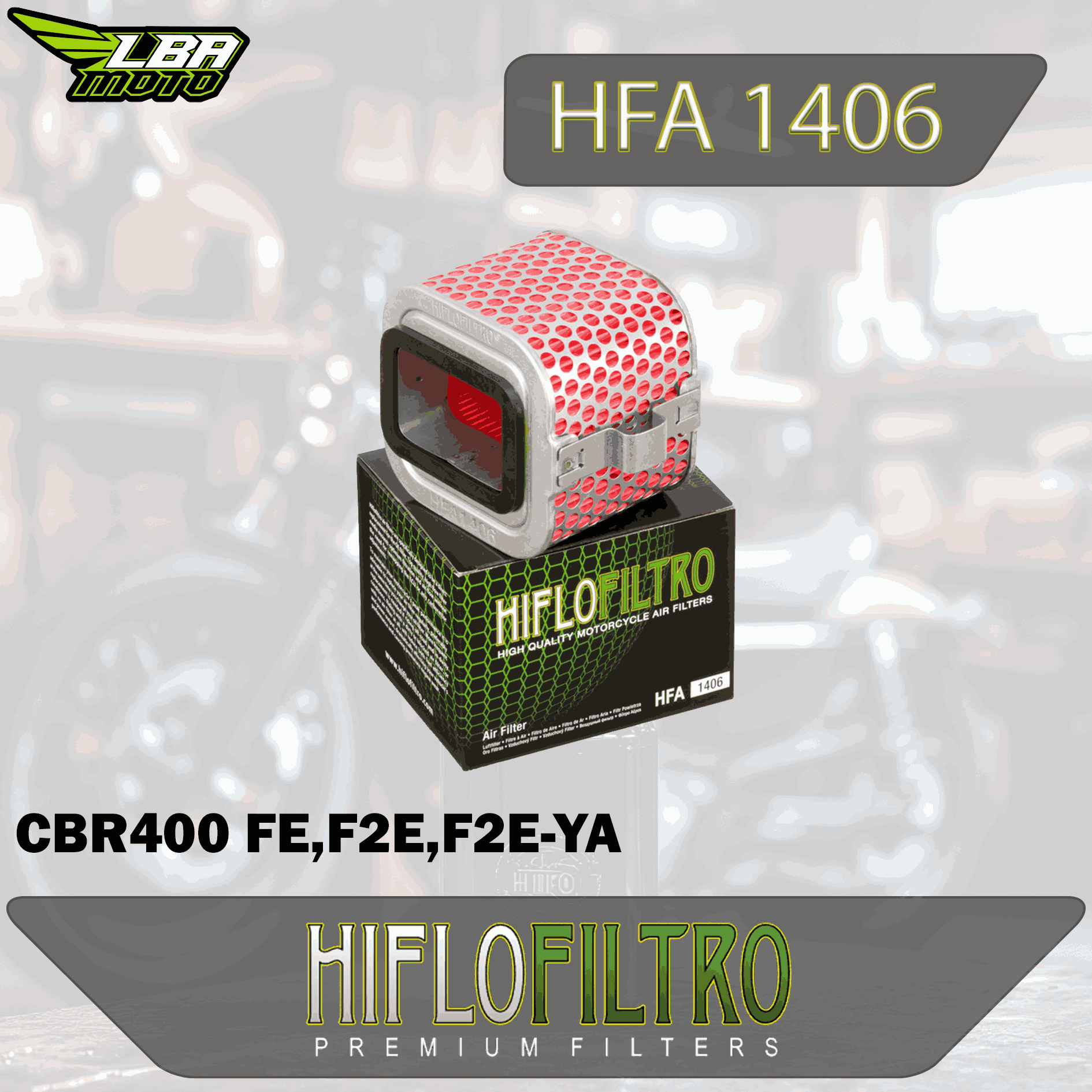 Воздушный фильтр Honda CBR400 FE,F2E,F2E-YA Japan HIFLO HFA1406 (17211-MJ6-000; F2E-YA)