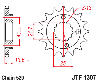 Звезда цепного привода JTF1307 14
