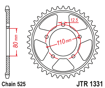 Звезда цепного привода JTR1331.42ZBK
