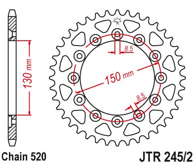 Звезда цепного привода JTR245/2 50