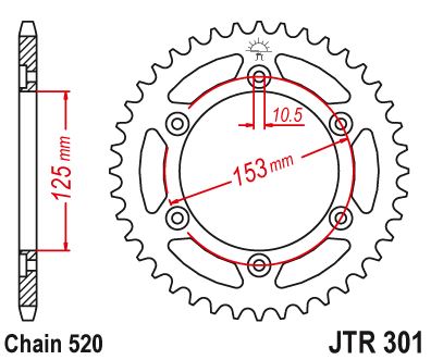 Звезда цепного привода JTR301 40