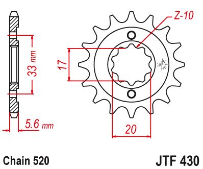 Звезда цепного привода JTF430 13