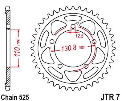 Звезда цепного привода JTR7 45