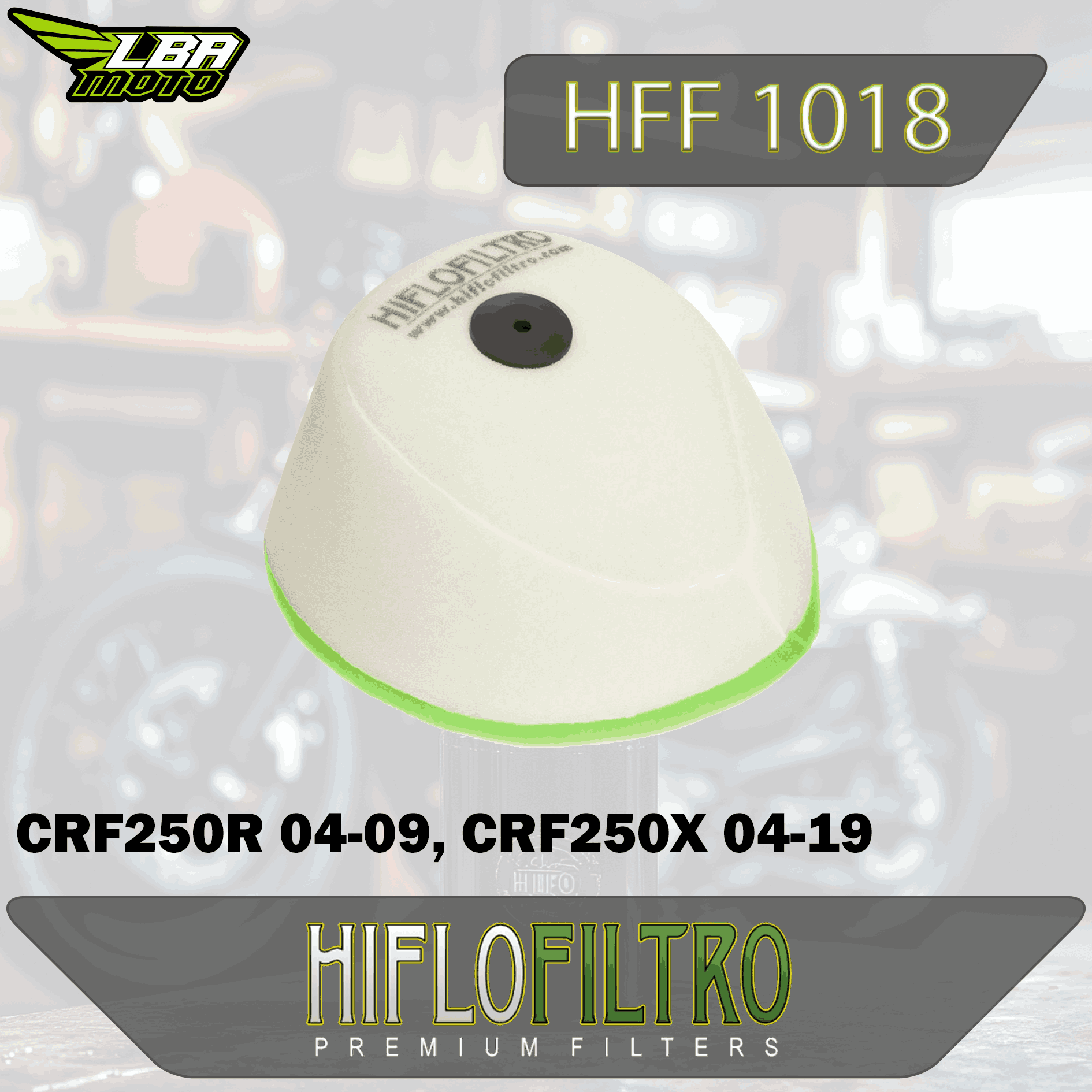 Воздушный фильтр Honda CRF250R 04-09, CRF250X 04-19, CRF450 03-08, CRF450X 05-17 HIFLO HFF1018 (17213-KRN-850; 150209)