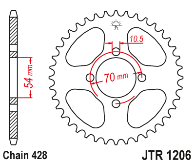 Звезда цепного привода JTR1206 42