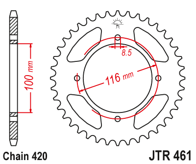 Звезда цепного привода JTR461.51