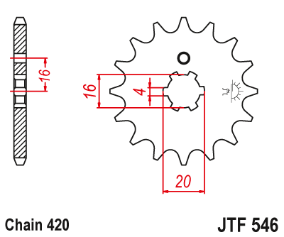 Звезда цепного привода JTF546.13