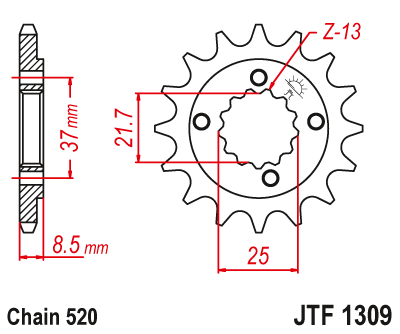 Звезда цепного привода JTF1309 15