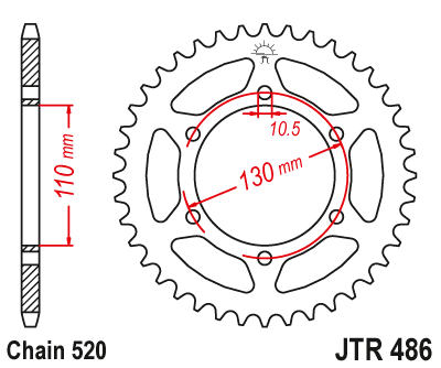 Звезда цепного привода JTR486.45