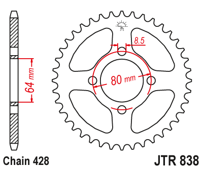 Звезда цепного привода JTR838.45