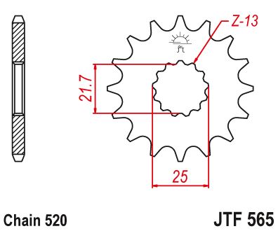 Звезда цепного привода JTF565 15